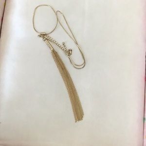 Gold Chain Tassel Necklace
